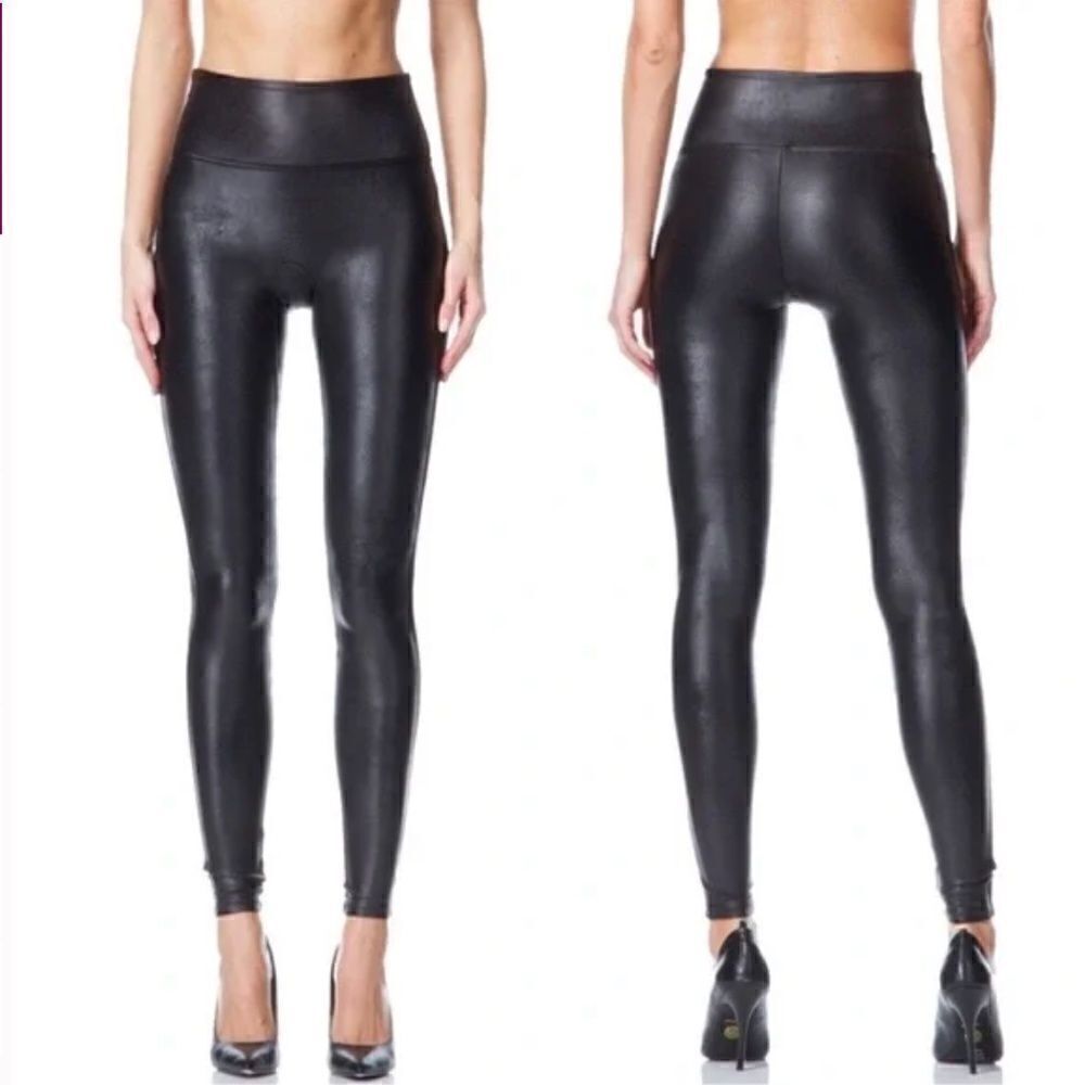 Spanx Faux Leather Black Leggings size L